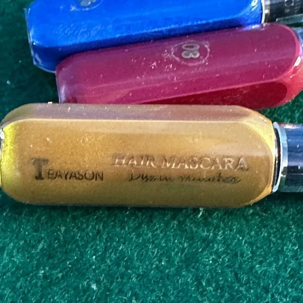 Teayason Hair Mascara Blue Gold Red Temporary Hair Color Dye Touch Up Wand